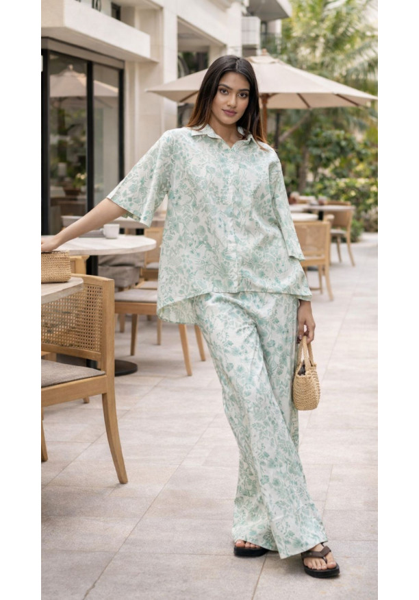 HEILI PRINTED HIGH LOW BLOUSE 